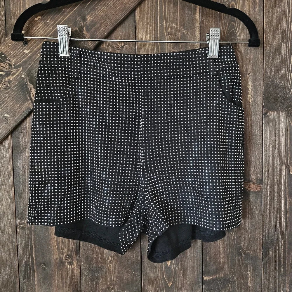 NWT Jitterbug Rhinestone Shorts Black